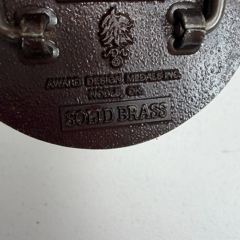 Ben Clark Memorial Rifle Club El Reno Solid Brass Vintage 1994 Belt Buckle